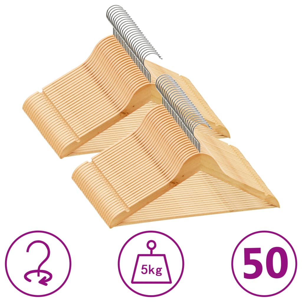 vidaXL Clothes Hanger Set Coat Hanger Clothes Organizer Non-slip Hardwood