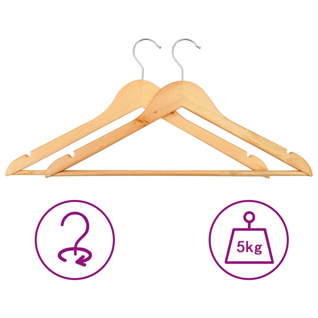 vidaXL Clothes Hanger Set Coat Hanger Clothes Organizer Non-slip Hardwood